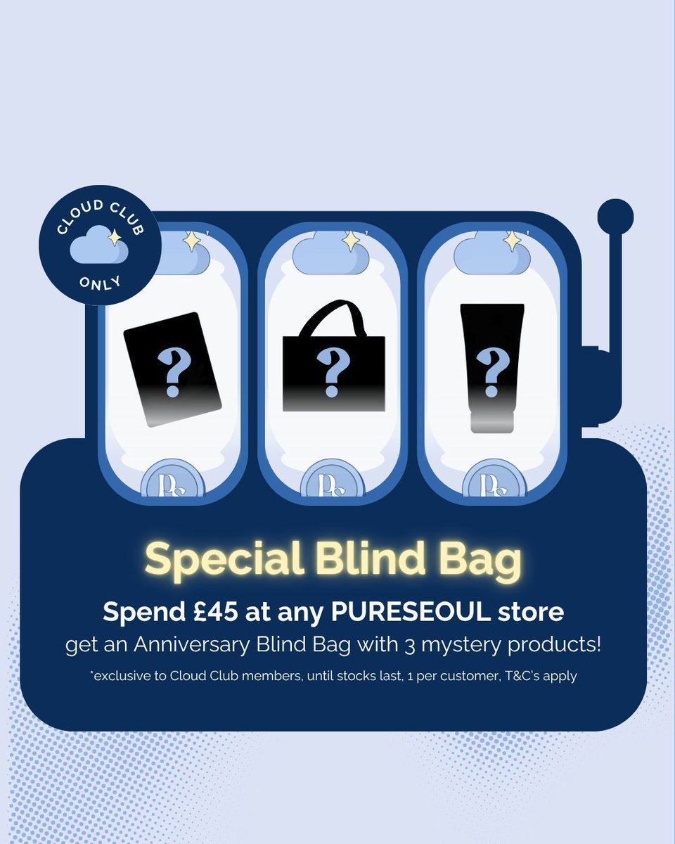 Brillbrighton's tweet photo. Celebrate 7 years of PURESEOUL! From today–Sunday (2nd Aug), enjoy 20% OFF storewide online &amp; in-store.

Spend £45+ in-store as a Cloud Club member (not a member? Sign up online!) &amp; receive a FREE Anniversary Blind Bag with 3 mystery K-Beauty products (while stocks last) https://t.co/88oyS9VniF