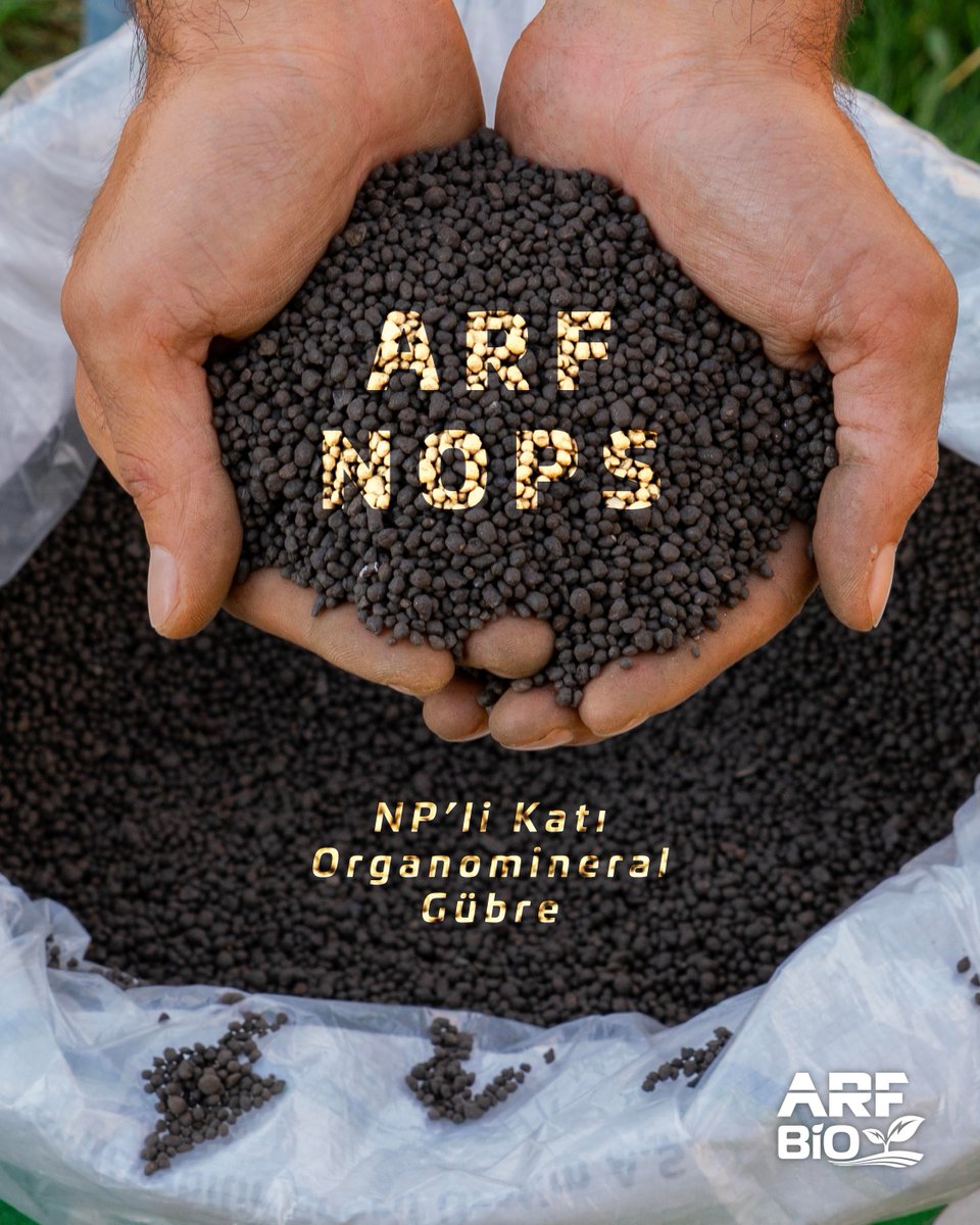 arf_bio's tweet photo. Avuç dolusu bereket: ARF NOPS! 🌱

Toprağın yapısını destekleyen ARF NOPS; yüksek organik madde ve humik-fulvik asit içeriğiyle su tutma kapasitesini artırır. Tozsuz granül yapısıyla kolay ve homojen uygulama sağlar. 🌾

#ArfBio #Gübre #OrganomineralGübre https://t.co/1Mj90aDpjq