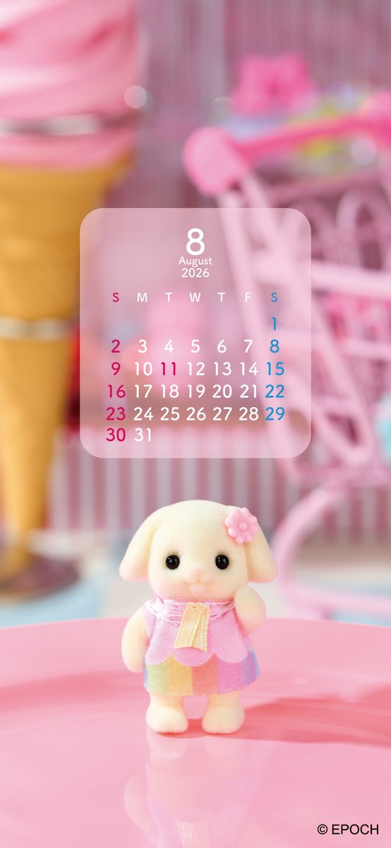 SylvanianJP's tweet photo. ＼#壁紙 プレゼント🎁／

今日から #8月✨

フローラウサギのシエルの壁紙をプレゼント🌟

カレンダー付の壁紙もあるので、お好きな方をダウンロードしてね♪

#シルバニアファミリー #シルバニア #待受 https://t.co/TYBe7yOzto