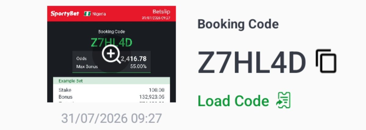 Samcleantipzz's tweet photo. Congratulation to all winners 
  
steke your winning ticket now 
Booking Code 
Z7HL4D👈
Odds:2,416.78🔞💯🙏✅✅ https://t.co/0w3jfa3X1O