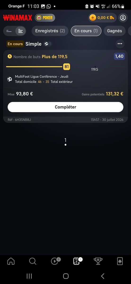 Bap94's tweet photo. Bonjour @WinamaxSport, pouvez vous valider le bet du multifoot Conférence League d'hier svp ? https://t.co/wDbkAzRnPl