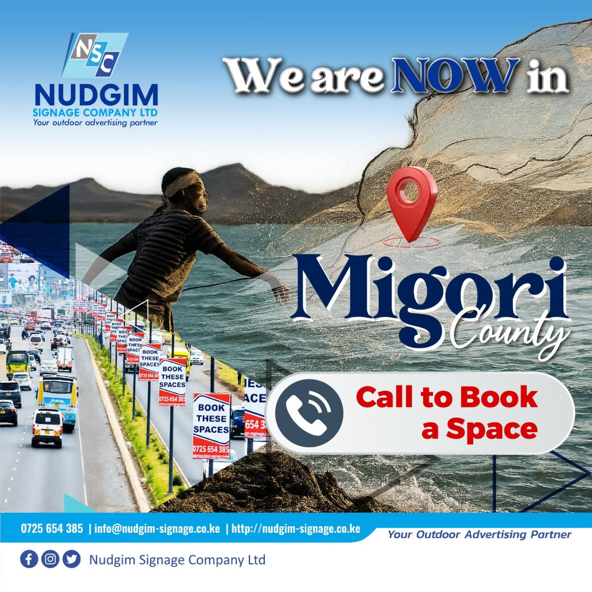 NudgimSignage's tweet photo. Waruakou Jo Migori! 👋
Did you know Nudgim Signage Company Limited is here to help businesses in Migori grow through strategic outdoor advertising and street pole advertising?
📞 Contact Nudgim Signage Company Limited.
#Migori #OutdoorAdvertising #nudgimsignagecompanylimited https://t.co/EjN9mGLdbe