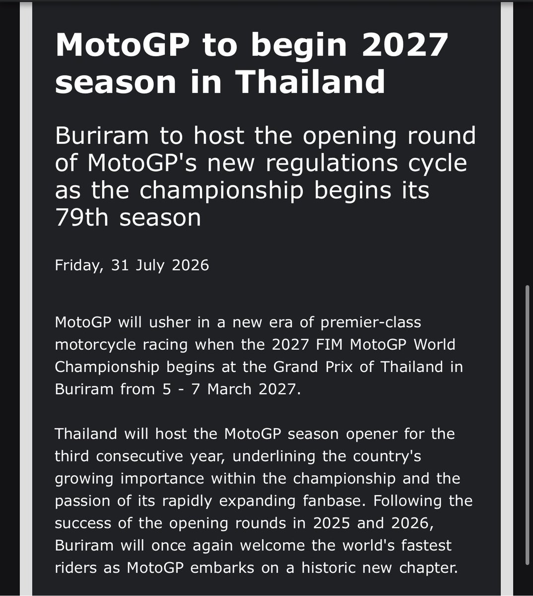 AsparTeam's tweet photo. See you in March, #ThaiGP fans! https://t.co/CUwLYTwQqE