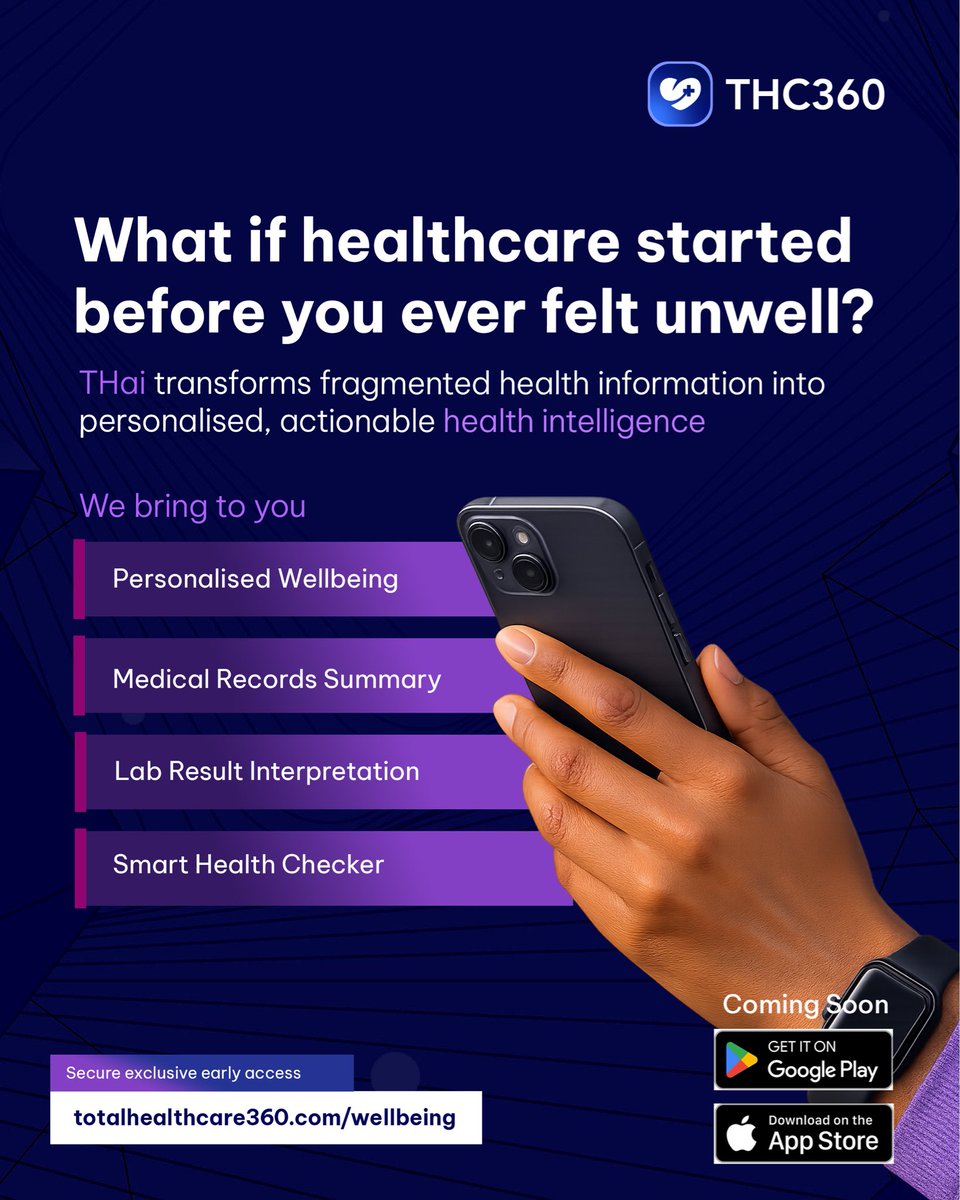thcare360's tweet photo. What if healthcare didn't wait until you got sick?

Imagine understanding your health before symptoms appear.

THai turns scattered health information into clear, personalized insights, helping you make informed decisions……. https://t.co/LVVktEQ1vt