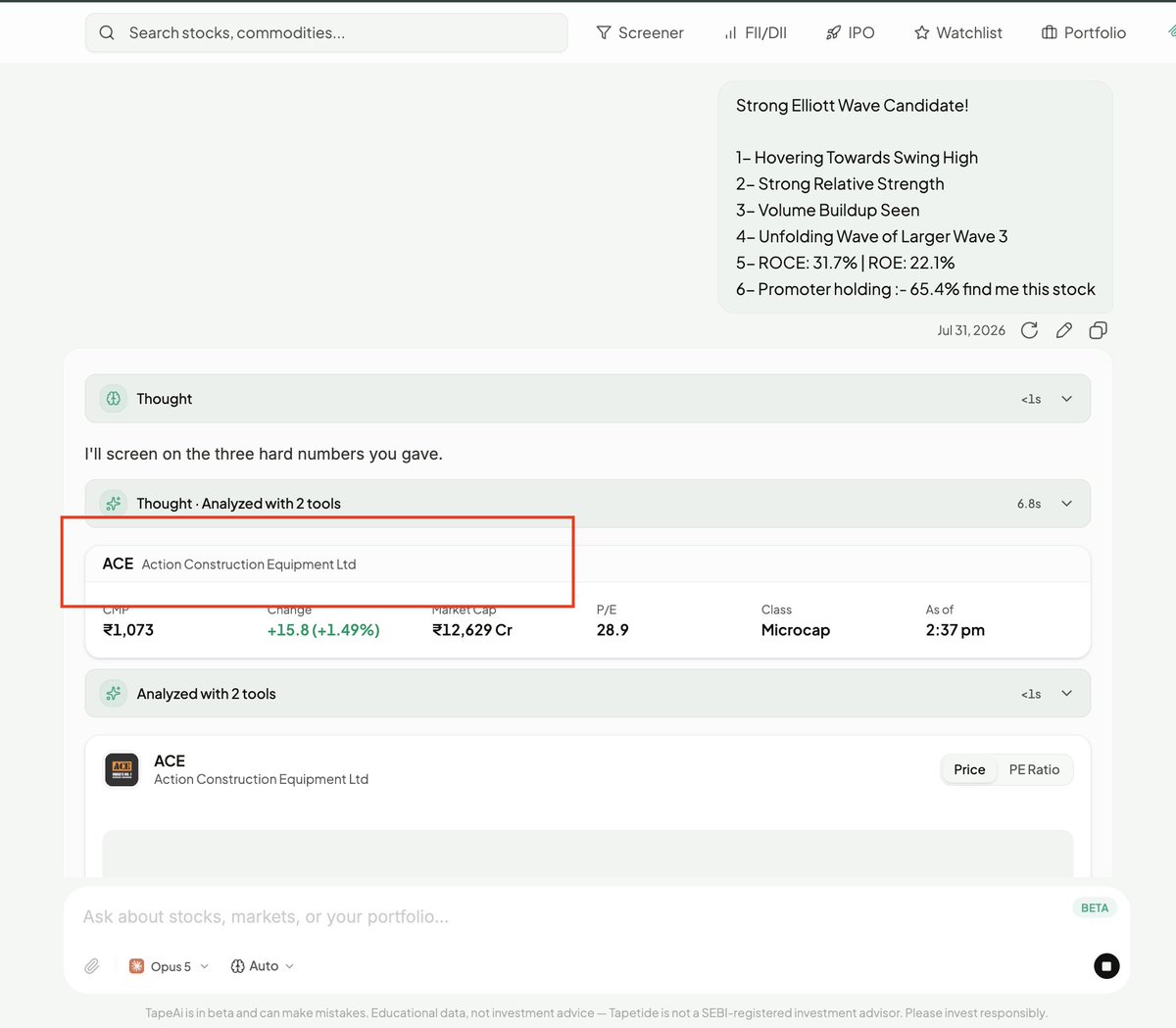 justbuildingai's tweet photo. @sunilgurjar01 i asked tapeai by @tapetide_hq to find me this stock , it foudn it with in seconds https://t.co/tC3auCgy1d