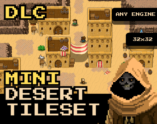 Booooooomstick's tweet photo. 🔴New 32x32 Desert Tileset on ITchio!
(The first 5 copies are free!! ⚡️⚡️) 
(Any engine!) 

🔁RTs appreciated!  

Link in comments ✨
#Pixelart #Tileset https://t.co/Lw5lWfXelj