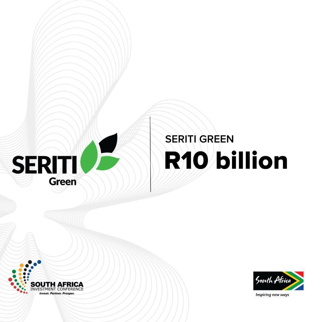 PresidencyZA's tweet photo. President @CyrilRamaphosa welcomed Seriti Green's R10 billion investment commitment at the 6th South Africa Investment Conference, reaffirming investor confidence in South Africa's renewable energy sector and economic future.

Today's commencement of commercial operations at the Ummbila Emoyeni Wind Energy Facility demonstrates how investment commitments are being translated into infrastructure that strengthens energy security, creates jobs and drives inclusive economic growth.

#InvestSA 
#AWorkingNation