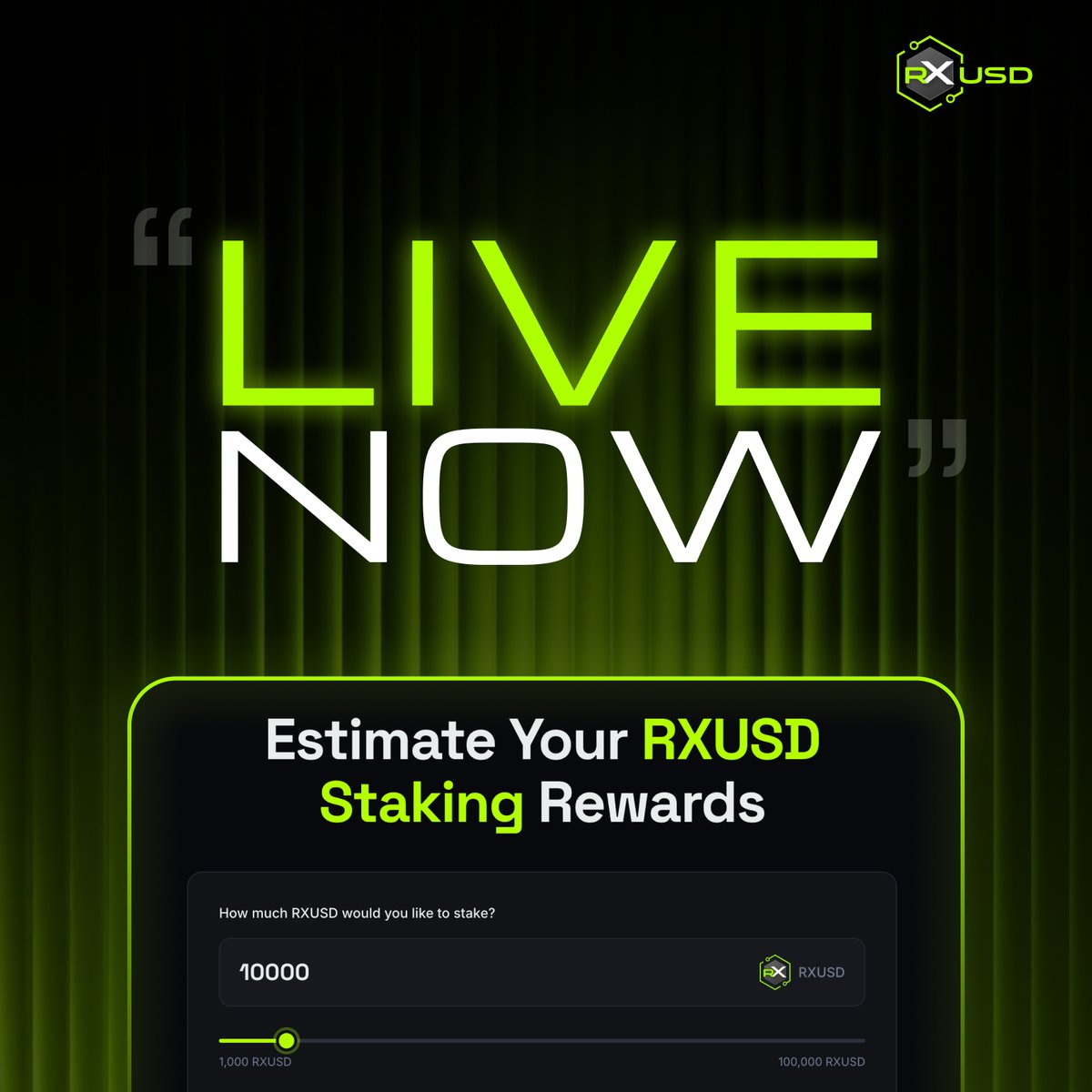 stbl_official's tweet photo. The RXUSD Rewards Estimator is now live.

Adjust the amount of RXUSD you plan to stake and instantly see reward estimates based on the current indicative APR.

Unlike most DeFi yield, sRXUSD rewards aren't driven by token emissions and are designed to be independent of crypto market cycles. They are derived from the performance of the real-world assets backing RXUSD - including USDG and Hamilton Lane SCOPE (HLSCOPE) bringing institutional-grade RWA yield on-chain with no lockups.

Try it out: https://t.co/kereexcUHw