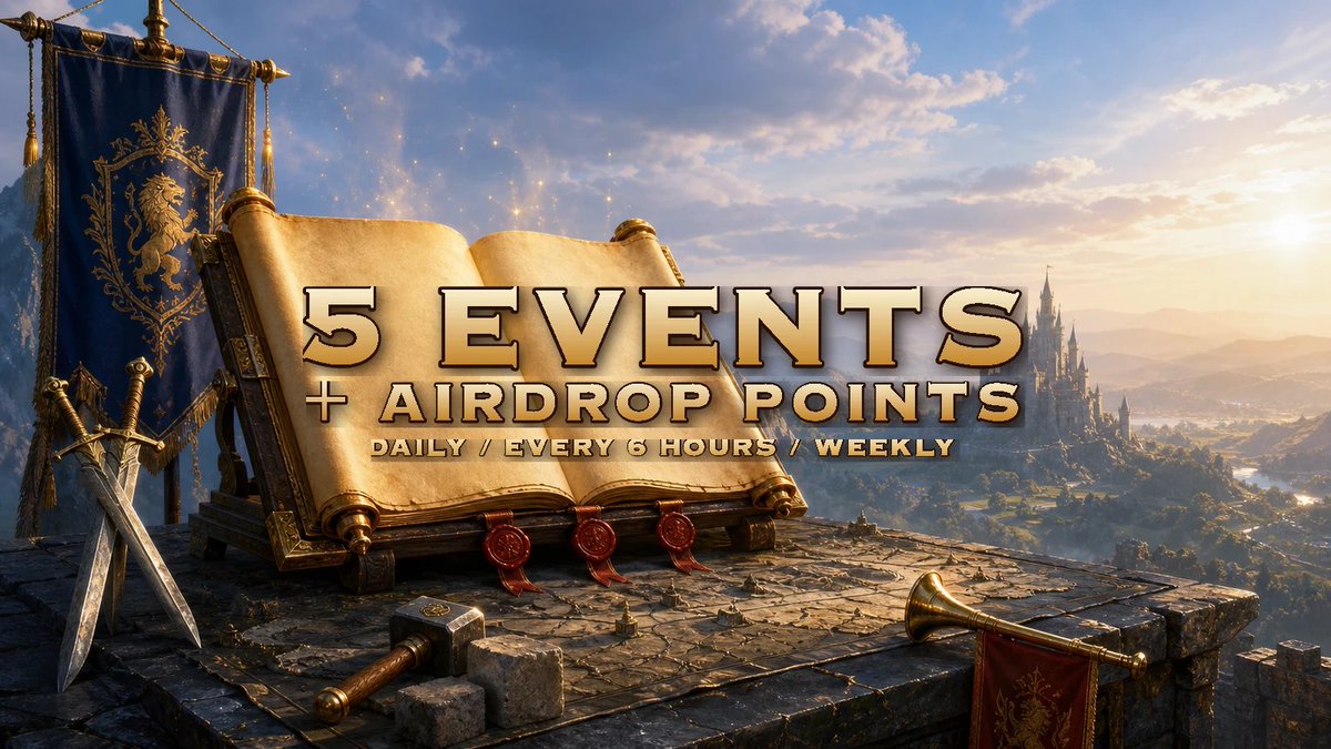 xlords_tech's tweet photo. Dear Lords and Heroes,

Events are now live in XLords.

Five boards are running, and everything you already do in your kingdom finally keeps score.

Here is what is open 🧵 https://t.co/m6H3hxYGEB