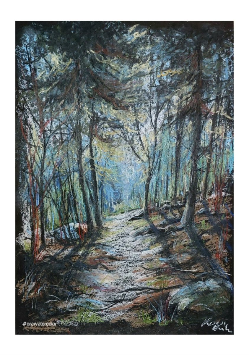 kocsi_erika's tweet photo. #Forest path. My #pastel artwork.
#mywork #art #creation #uniqueart #nature #pastelart https://t.co/oynjopNAuA