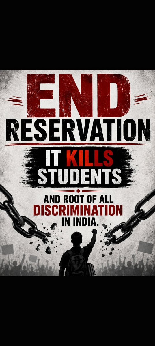 aadmi_se's tweet photo. Biggest political social SCAM which no political party is ready to touch due to just #VoteBank politics is
#Reservation
Isn't it?
Now how can it be stopped while thinking #NationFirst
Will #SupremeCourt step in ?
@Bharat_Yatra_
@ndtv
#EndReservationNow https://t.co/DUAjygi9l1