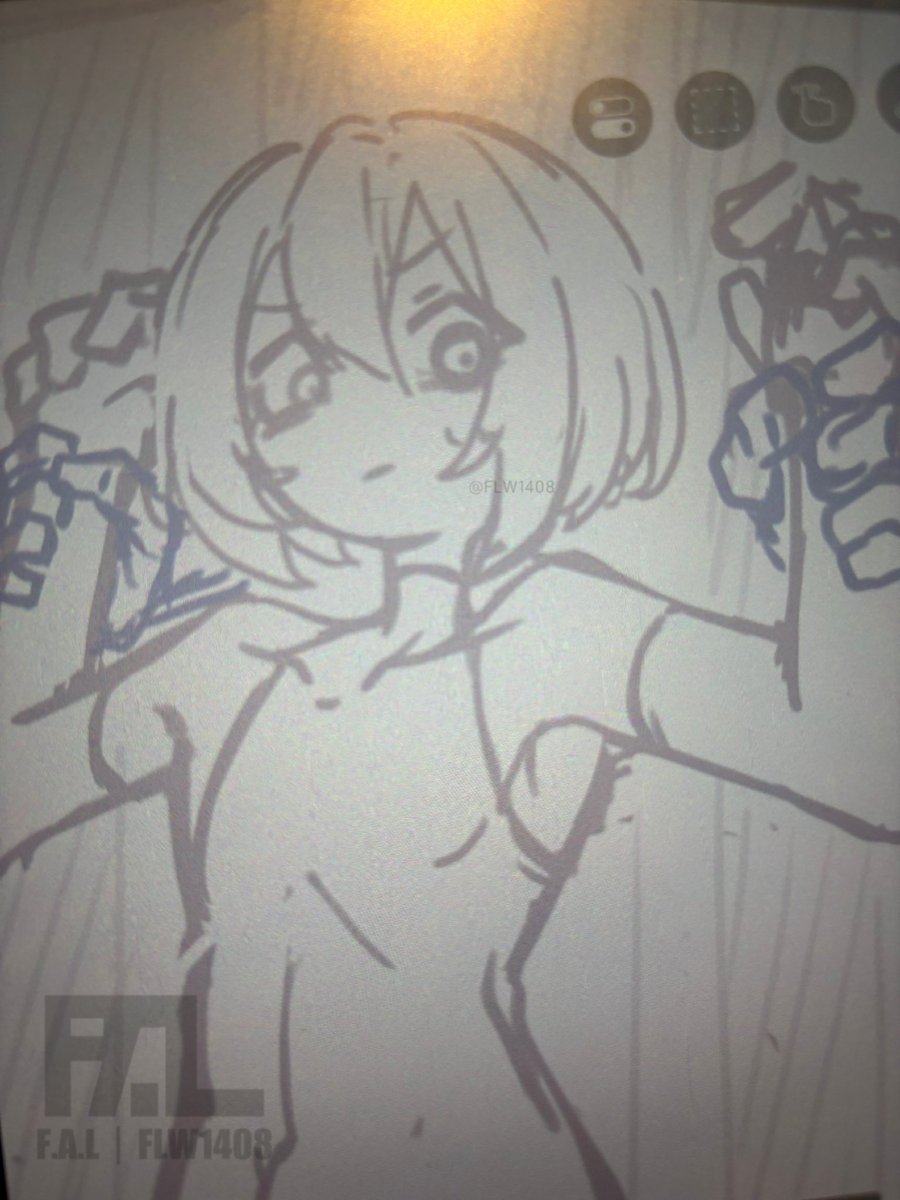 FLWTCL's tweet photo. ただ遅れるだけなのも申し訳ないので描き進めてるラフをチラリズム……👊 https://t.co/5gZJDo4AXn
