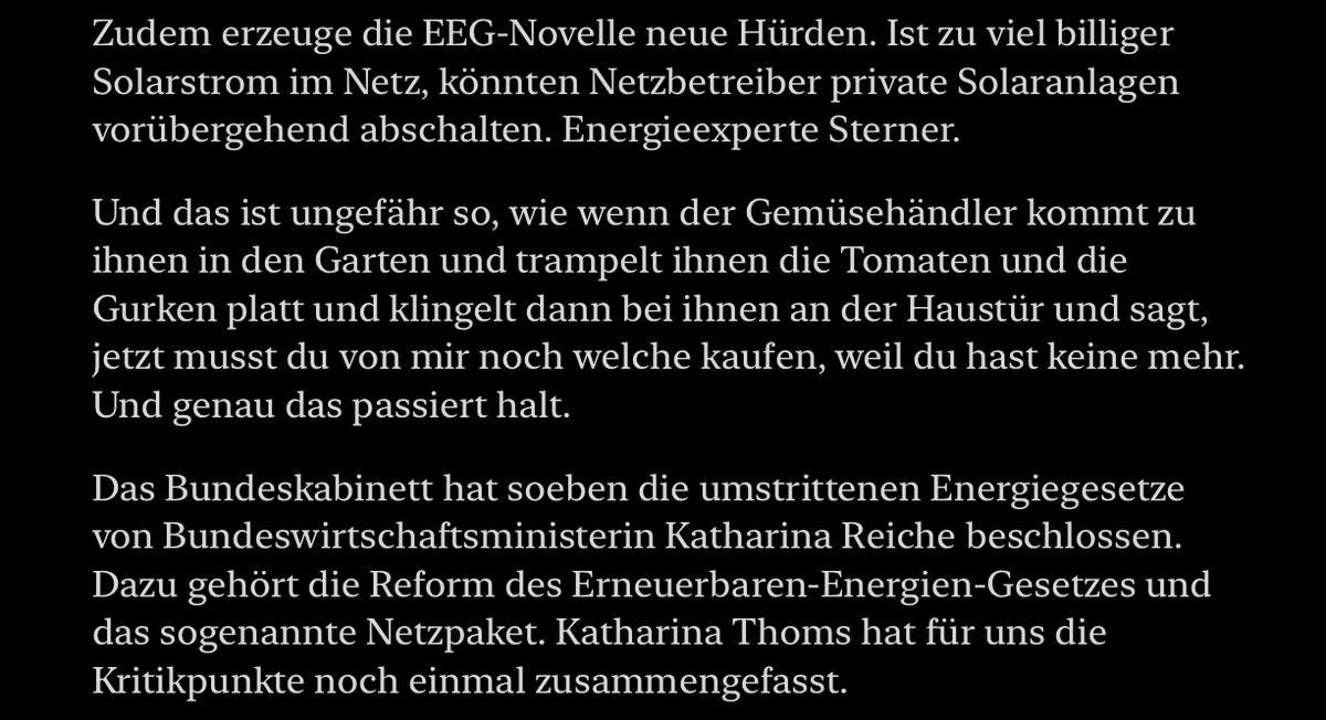 stefanolix's tweet photo. Wie der Deutschlandfunk von einem ausgewählten Experten die kleinen Reformschritte der Energiewende erklären lässt: https://t.co/5ioDq1pCRR