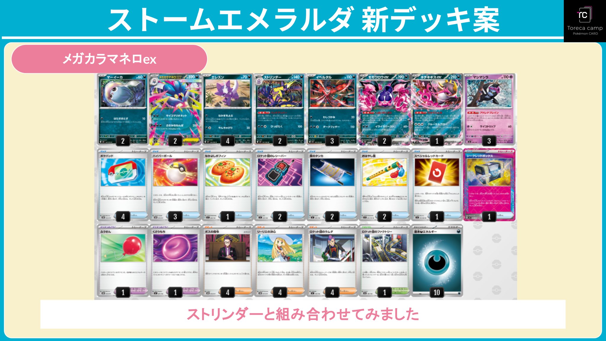 ありぽけ/Shinya Kaneko в X: „新弾のメガカラマネロexのデッキ案を