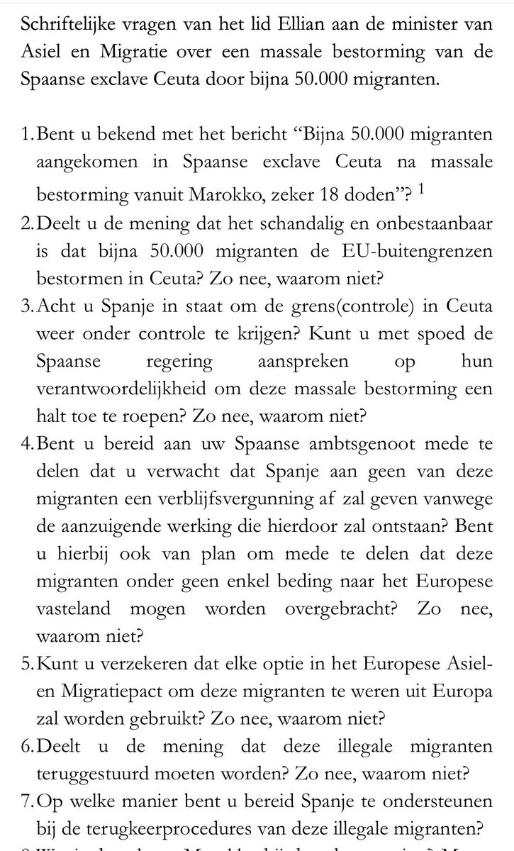UlysseEllian's tweet photo. Volstrekt onacceptabele situatie in Spanje. De hele bedoeling was dat de buitengrenzen dicht zouden zitten, anders is het dweilen met de kraan open.

De VVD verwacht urgentie van het kabinet: Spanje moet tot de orde geroepen worden en er moeten accuut maatregelen genomen worden om te zorgen dat deze Marokkaanse migranten direct terugkeren.