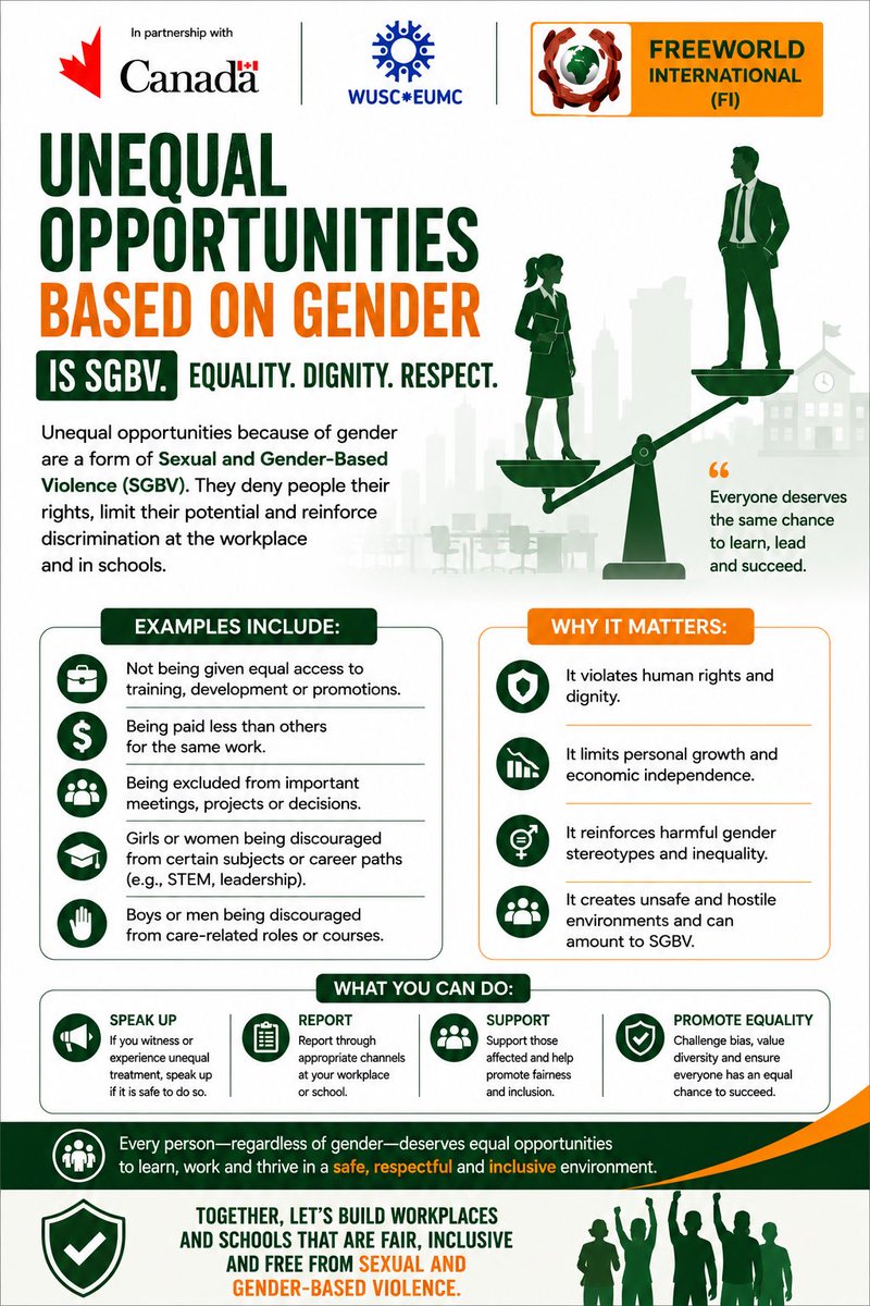internatio624's tweet photo. Every person-regardless of gender-deserves equal opportunities to learn, work and thrive in a safe, respectful and inclusive environment.

#SAFEWORK #INCLUSIVENESS #GENDEREQUALITY
#SGBV https://t.co/lXCQ53h200