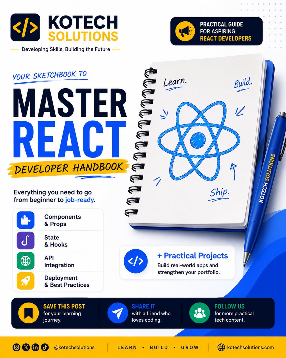 kotechsolution's tweet photo. 👋 Welcome to KOTECH SOLUTIONS!
We help aspiring developers and IT professionals build real-world skills through practical tutorials, AI insights, cybersecurity tips, networking knowledge, and career guidance.

💻 Follow us and grow your tech career with us.
#LearnBuildGrow https://t.co/9pKIL1xT3j