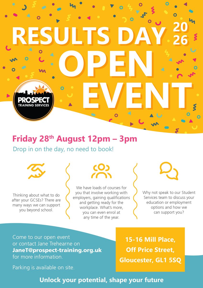 ProspectTS's tweet photo. 🎉 Results Day is coming… and we’re here to help you plan your next steps! 🎉
✅ Meet our friendly team
✅ Find out about our courses and opportunities
✅ See where you will learn
✅ Ask any questions about your future
Save the date and we’ll see you there! 🙌 https://t.co/BLP1fPsE7d
