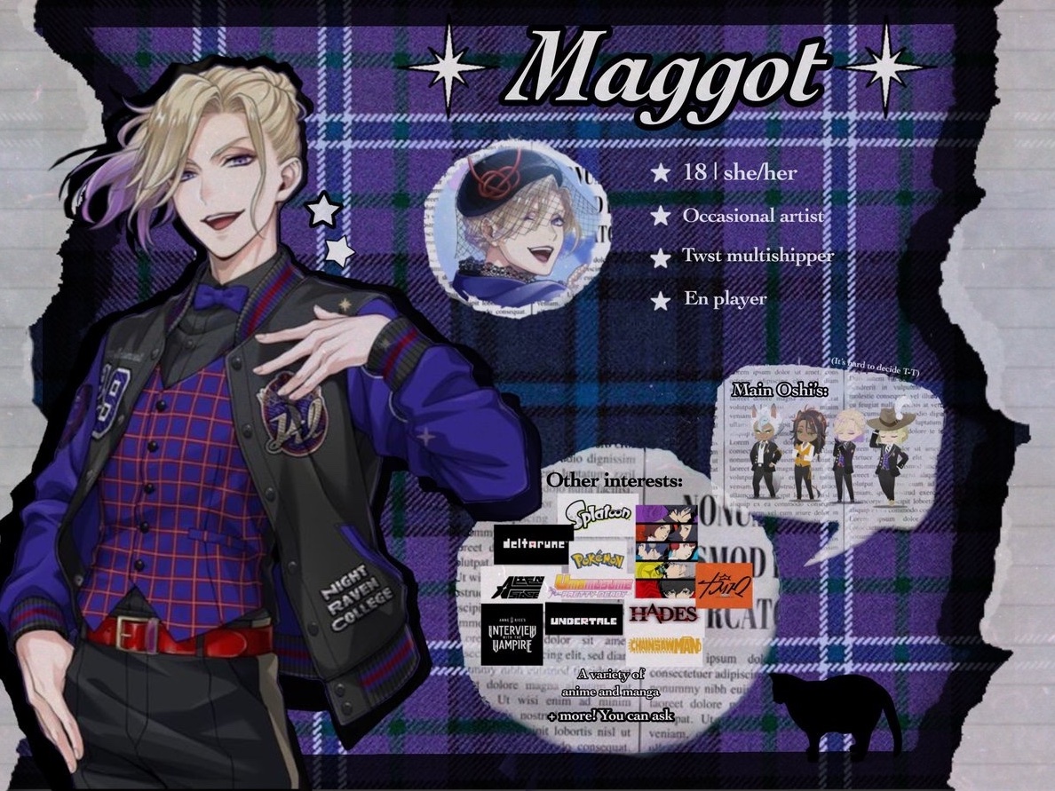 M4ggot5's tweet photo. I finally made a twst intro! 

I’d love to make some more twst oomfs :D

#twstintro #twsttwt 
A lil more info down below ⬇️ https://t.co/1GWhqjZlyM