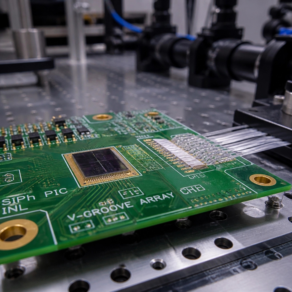 design96957's tweet photo. Sub-micron precision for PIC alignment isn't optional. Co-packaged optics demand flawless fiber-in-board tolerances to avoid high insertion loss. Master your layout. https://t.co/YsDPUzU31o