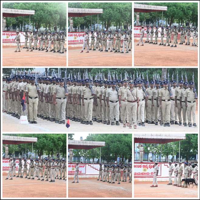 SPTumkur's tweet photo. ತುಮಕೂರು ಜಿಲ್ಲಾ ಪೊಲೀಸ್ ಕವಾಯತು ಮೈದಾನದಲ್ಲಿ ವಾರದ ಕವಾಯತನ್ನು ನಡೆಸಿ ತುಕಡಿಗಳಿಂದ ಗೌರವ ವಂದನೆ ಸ್ವೀಕರಿಸಿ, ತುಕಡಿಗಳ ಪರಿವೀಕ್ಷಣೆ ನಡೆಸಲಾಯಿತು. ಕವಾಯತಿನ ನಂತರ ಅಧಿಕಾರಿಗಳೊಂದಿಗೆ ಪೊಲೀಸ್ ನೇಮಕಾತಿಗೆ ಸಂಬಂಧಿಸಿದ ಭದ್ರತೆಯ ಬಗ್ಗೆ ಚರ್ಚೆ ನಡೆಸಲಾಯಿತು.
#TumakuruDistrictPolice
#WeeklyParade #ParadeInspection
#DarParadeGround #Meeting
@venkatashok
@DspTumkur
@KarnatakaCops
