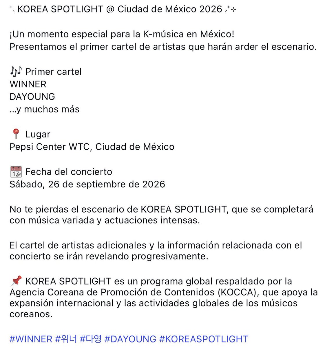 20131025net's tweet photo. 💙 #위너 - #스포트라이트 in MEXICO CITY 2026 💙

🗓️ : 2026/09/26 토요일
📍 : Pepsi Center WTC, Mexico City
🔗 https://t.co/XlwKCK0NaM

#위너 #WINNER
#강승윤 #김진우 #이승훈 https://t.co/QrUfB4mF0w