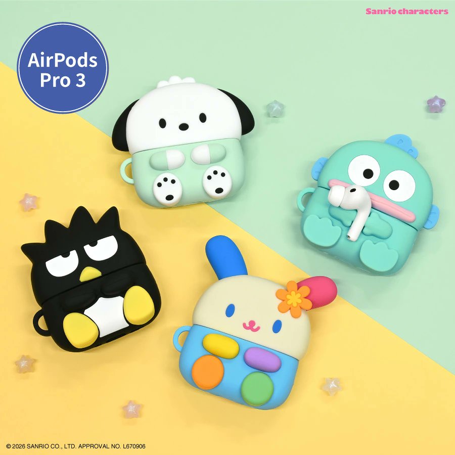 sanrio_oshikatu's tweet photo. ＼⚠️新商品📣🆕／
グルマンディーズ『サンリオキャラクターズ AirPods Pro 3 対応 シリコンケース』、9月上旬発売予定🥹🩷
手でイヤホンを持つことができるのかわいすぎる🥹
パカッと開けたら大きなお口あけてるみたい😆
予約受付開始してるのでぜひチェックしてみてね🎧

🔗楽天：https://t.co/ZjRK7TqsVw

📅発売日：9月上旬発売予定※予約受付中
📝ラインアップ：
サンリオキャラクターズ AirPods Pro 3 対応 シリコンケース（全3種）…2,948円(税込)

#サンリオキャラクターズ #AirPods #pr