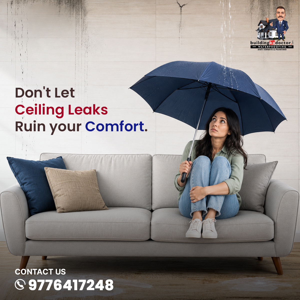 BuildingKDoctor's tweet photo. Don't let a small ceiling leak turn into a costly repair. Protect your home with expert waterproofing solutions from Building Ka Doctor.

📞 +91 9776417248
🌐 https://t.co/jXZMXhPRxR

#BuildingKaDoctor #Waterproofing #LeakProofHome https://t.co/MnDGFYTwMU