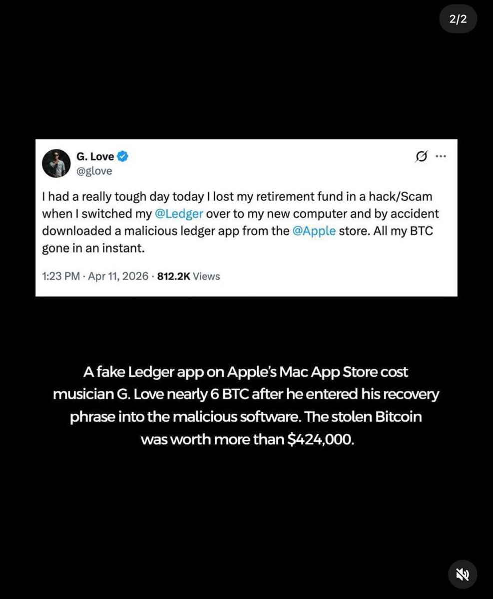 Joe00144's tweet photo. App Store have been targeted by attacks, leading to the upload of fake ledger and crypto apps. To protect yourself from losing your crypto through these cloned apps, secure your crypto assets in a DeFi web3 ledger or a hardware backup ledger account using a secure HTTPS website. https://t.co/dAMUEVs9Ti