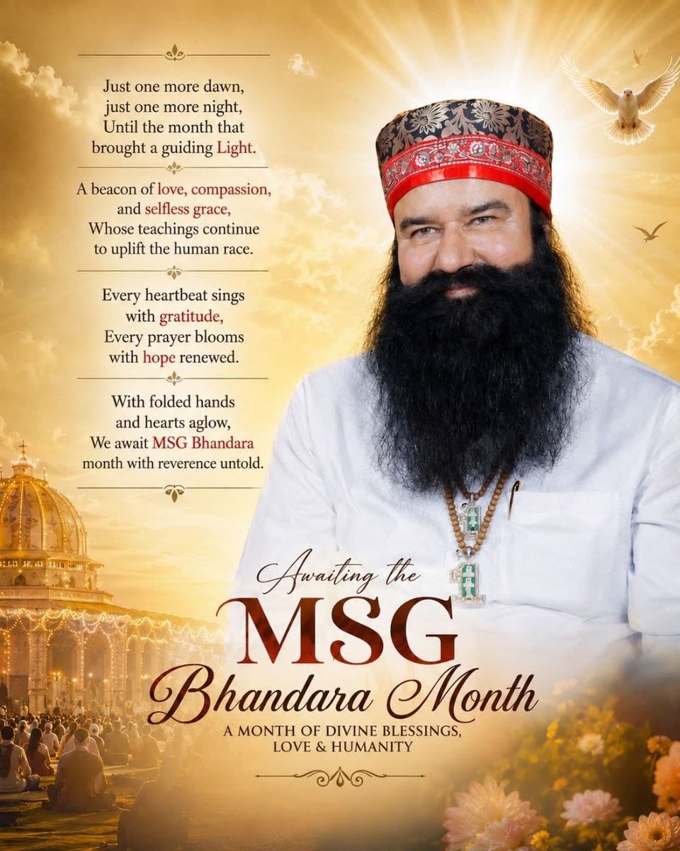 Anku_58's tweet photo. Millions of people eagerly wait for it MSG Bhandara.This month is a month of happiness and service. With the advent of Saint Gurmeet Ram Rahim Ji, there is an atmosphere of enthusiasm everywhere. 
#FewHoursToGo volunteers of DSS celebrate month by doing welfare works. https://t.co/VzTkZm7tDy