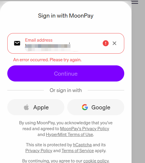 SolCoinHub's tweet photo. @moonpay meet error when reg  moonpay https://t.co/iuG45rV8XE
