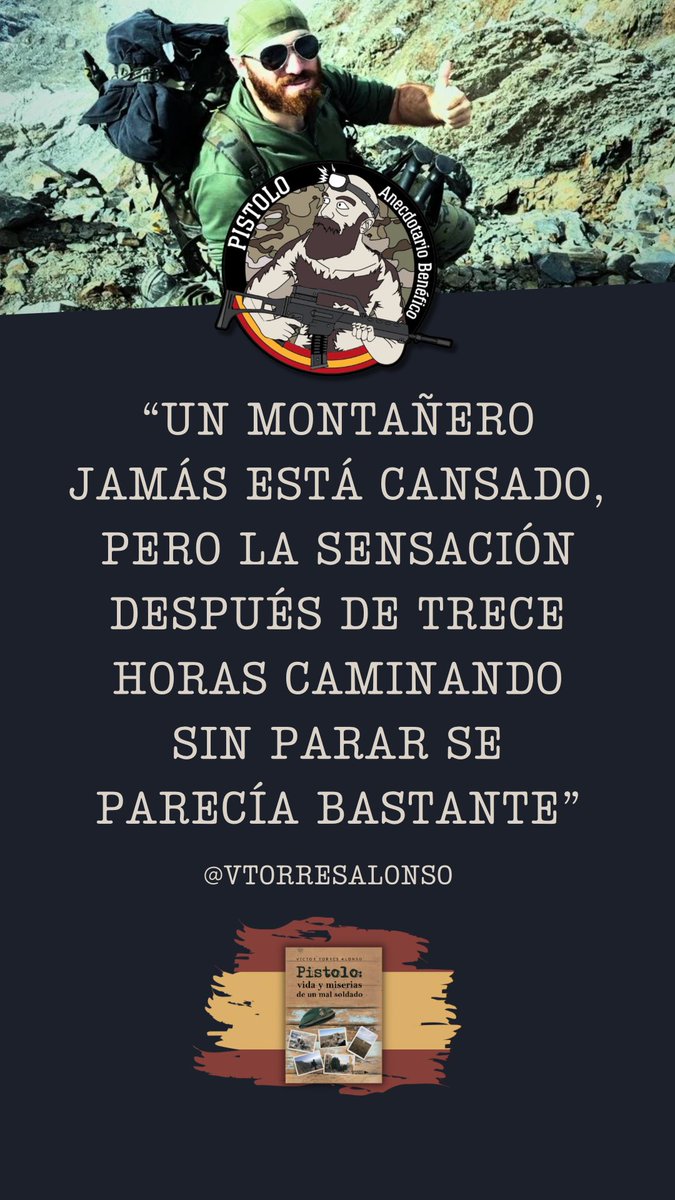 missMLis2's tweet photo. 🧵9🇪🇸💚“Un montañero jamás está cansado, pero la sensación después de trece horas caminando sin parar se parecía bastante” @VTorresAlonso #PISTOLO https://t.co/jRI3i1lnZH