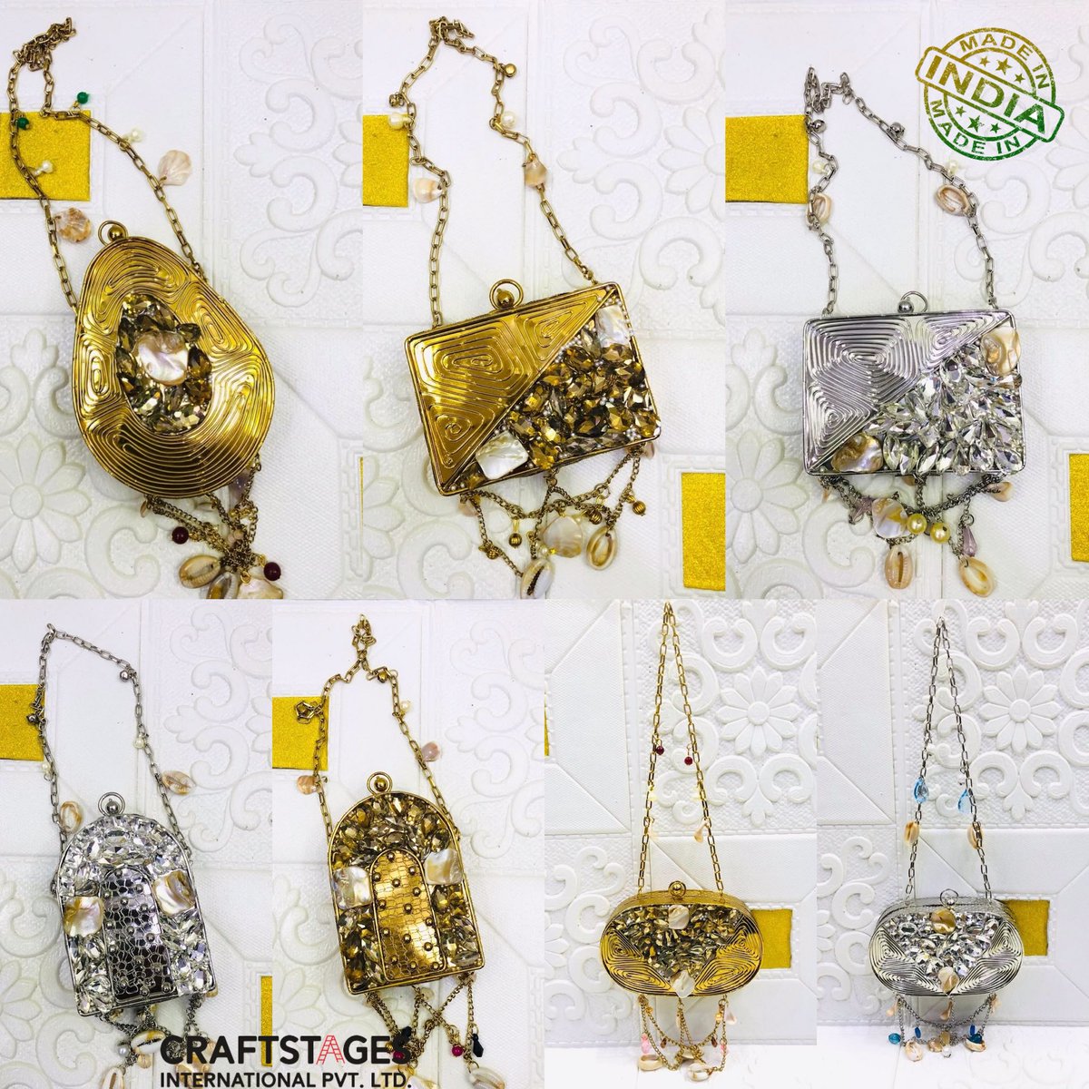 CraftstagesCs's tweet photo. Elevate your style with handcrafted statement clutches designed to make every occasion unforgettable. Featuring elegant metal finishes, sparkling crystal embellishments, natural shell accents, and artistic craftsmanship, these premium evening bags blend timeless beauty https://t.co/gjZZBwpjMV