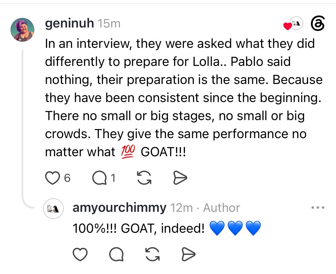 SB19raketera_56's tweet photo. Consistency is key. That’s why SB19 is a cut above the rest because no matter what stage they set their feet on, they always give their 100%. No ifs, no buts. Just pure grit, talent, and heart.

SB19PALOOZA FESTIVAL
@SB19Official #SB19
#SB19atLollapalooza https://t.co/9EWnkia3yB