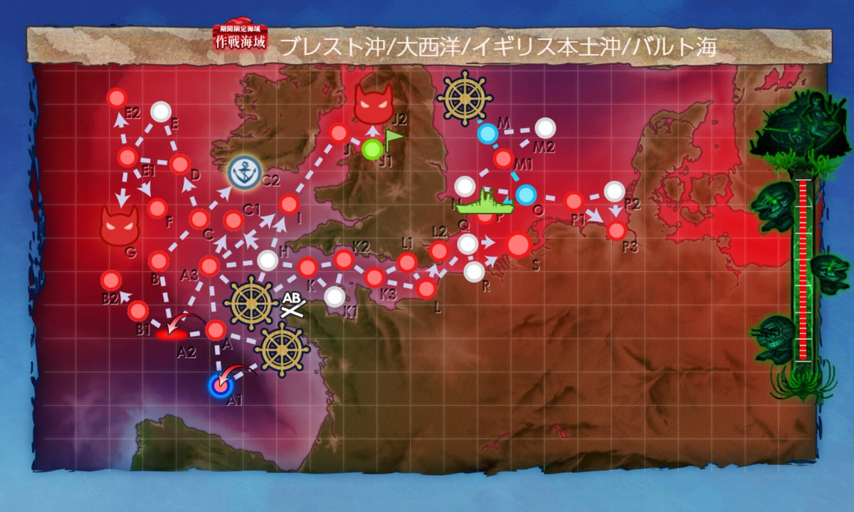 blackelt96's tweet photo. E5-3ボス出現ギミックおわり

最終海域の割にそれぞれ同一編成で挑めるので思ったより手間でなかったのは助かった

いよいよ残すゲージもあと2本ね https://t.co/fk2QUokkYN