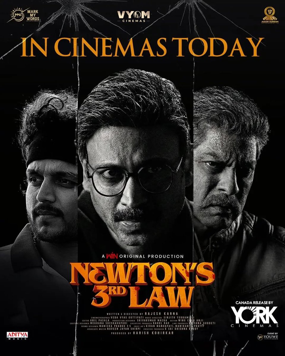 vyomcinemas's tweet photo. #Newtons3rdLaw is NOW IN CINEMAS! 🍿

A gripping thriller packed with suspense, unexpected twists, and powerful performances.

🎟️ Watch it on the big screen today!

#InCinemasToday #ThrillerMovie #VyomCinemas https://t.co/8pXPCoaouY