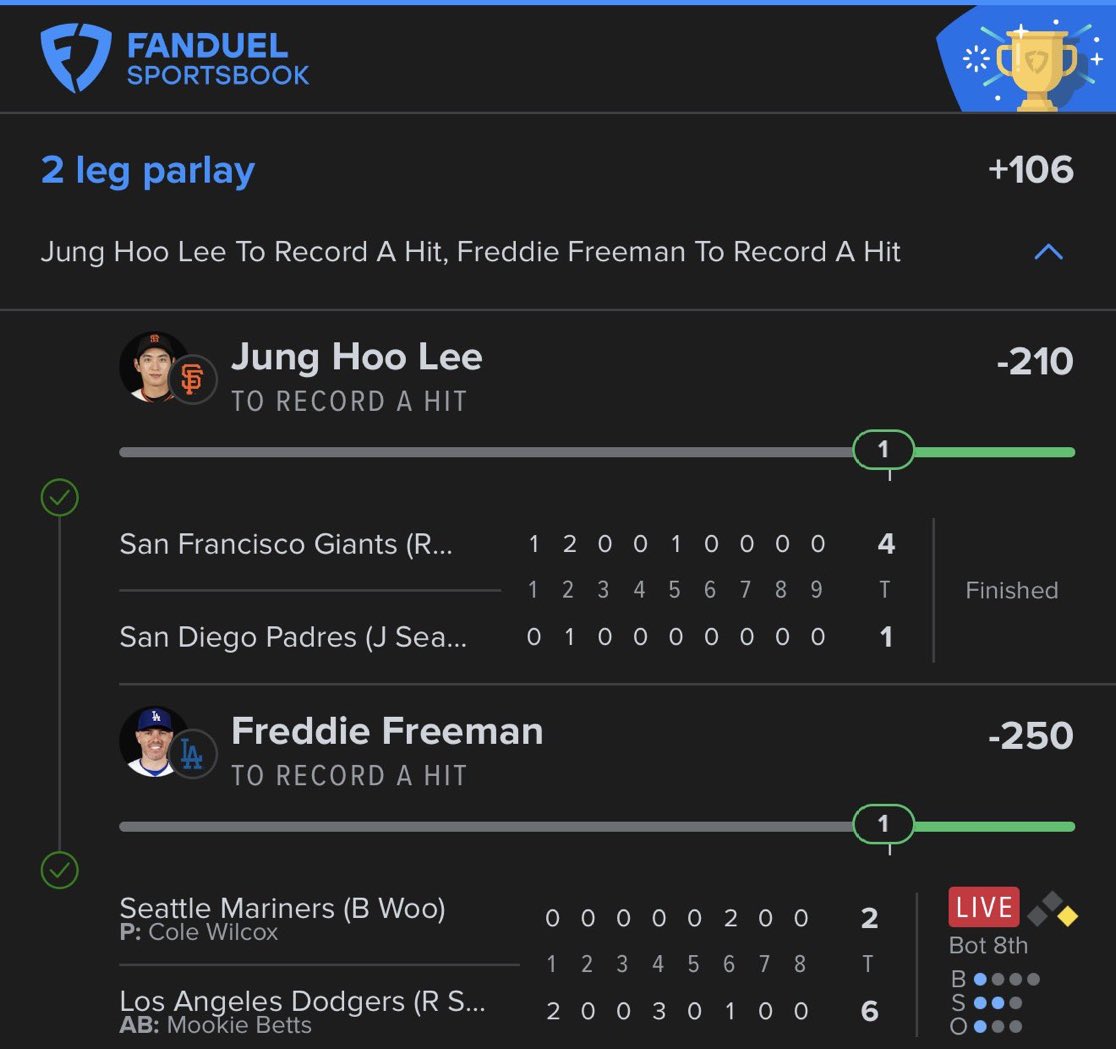 alexflick_'s tweet photo. 🚨 VIP CASHES AGAIN! ✅💰

A clean 2-Leg Parlay gets the job done. 💵🔥

✔️ Jung Hoo Lee Hit
✔️ Freddie Freeman Hit

VIP stays eating! 🍽️

❤️ If you tailed
🔁 Repost to celebrate
📩 DM “VIP” to join the winning team. https://t.co/dGpPWVeSMV