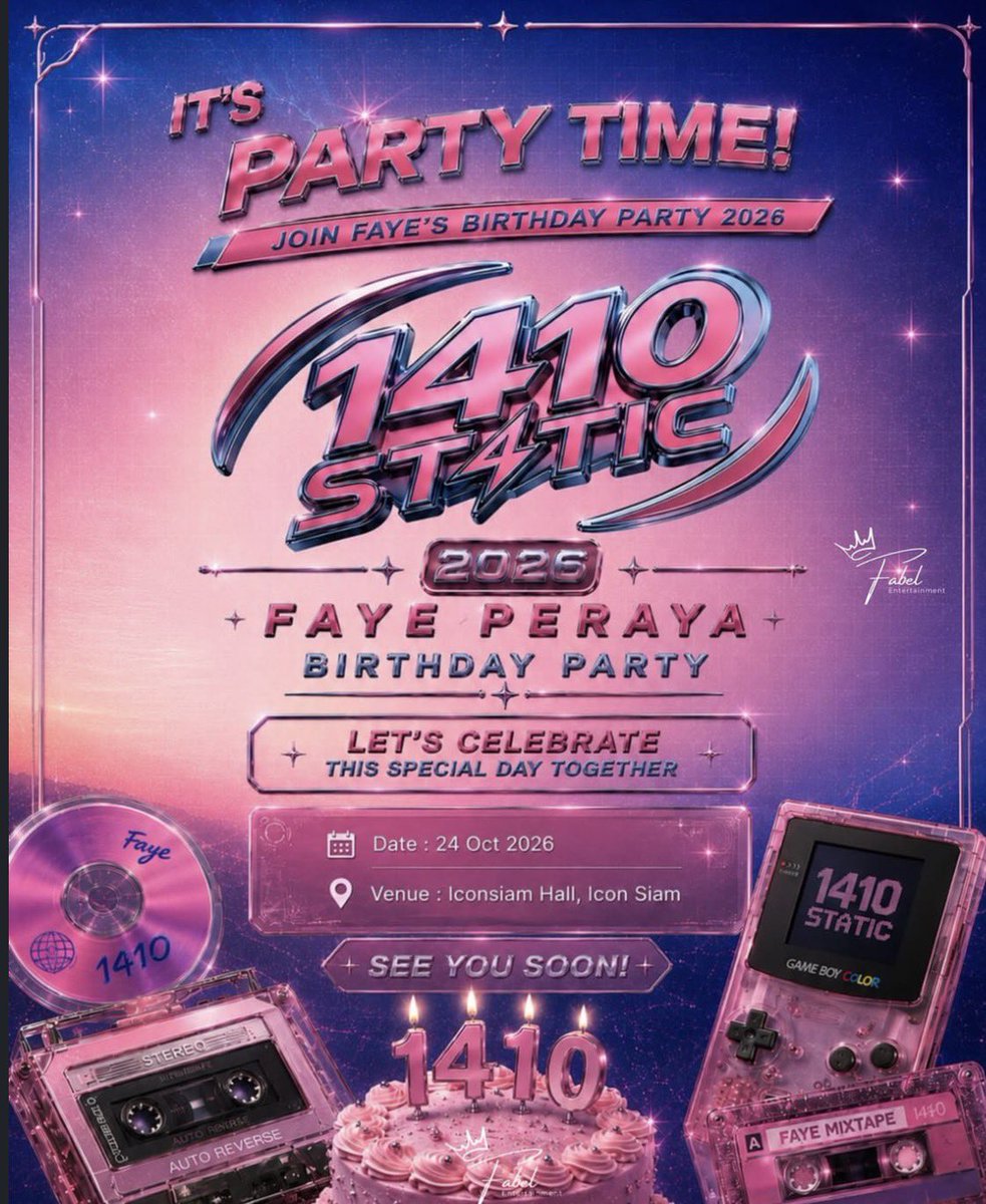 Melinda1989GL's tweet photo. Two birthday parties no time to recover😂
My future self is already worried😂
But I will be there 🎉✨

And after party too? 
 My poor body is already preparing for battle 😂

#FayeBirthdayParty2026 #FayeAtom 
#AtomBirthdayParty2026 #AtomPariya
#1410STATIC #SLAYDOWN #FayePeraya https://t.co/UX6FUTl5e9