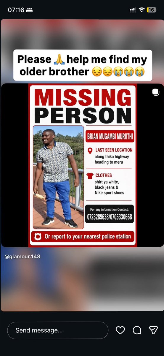 huyutut_'s tweet photo. @Nyarsakwa_ Please help us reshare and find our missing brother he was last seen on Tuesday driving alonh thika highway heading to meru,please contact 0110778903 with any information https://t.co/vleLpPpGMI