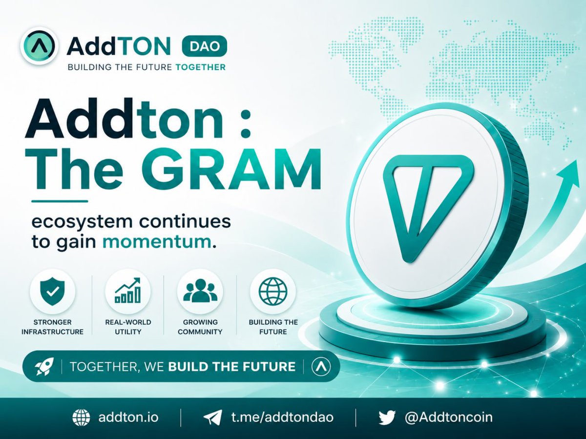 addtondao's tweet photo. Addton : GRAM Ecosystem Update

🔹 GRAM Wallet adoption continues to expand across the Telegram ecosystem.

🔹 More exchanges now support the TON → $GRAM  transition.

🔹 The ecosystem keeps growing despite short-term market developments.

Innovation continues. Utility grows. https://t.co/cQOnhZUZbh