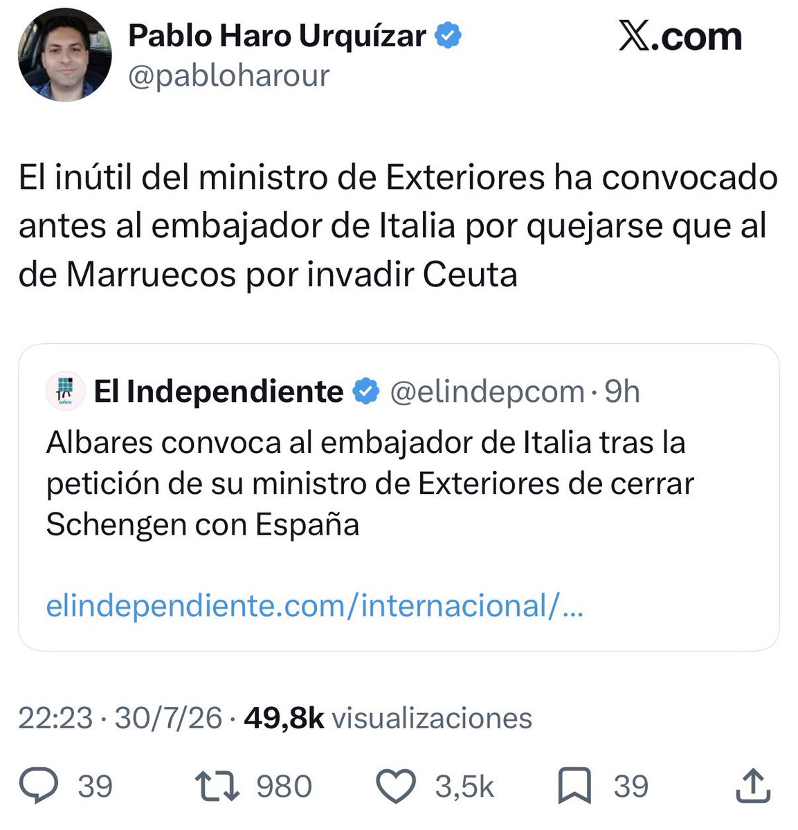 mejoreszasca's tweet photo. ZASCA!!!!!!!!!! de @pabloharour a @jmalbares https://t.co/Y1iq5NnTBA