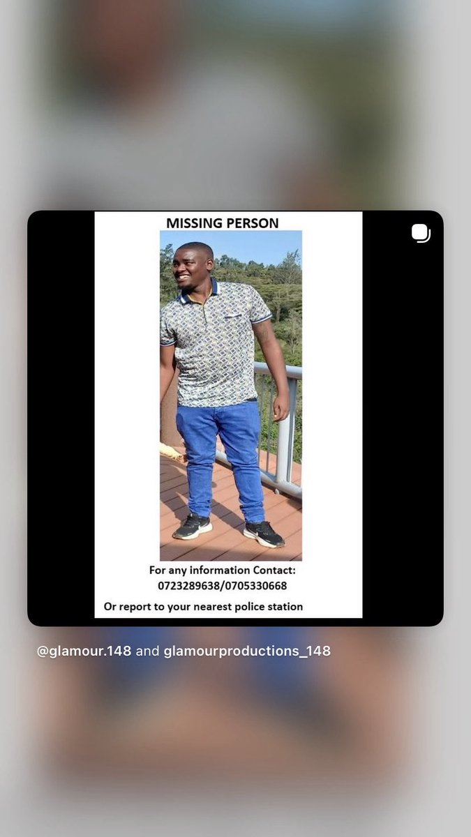 TiskTusk's tweet photo. Missing person alert: Brian Mureithi Mugambi he was last seen on Tuesday driving along thika highway heading to meru,please contact 0110778903 with any information

RT widely for any news https://t.co/9Dx7XngxFS