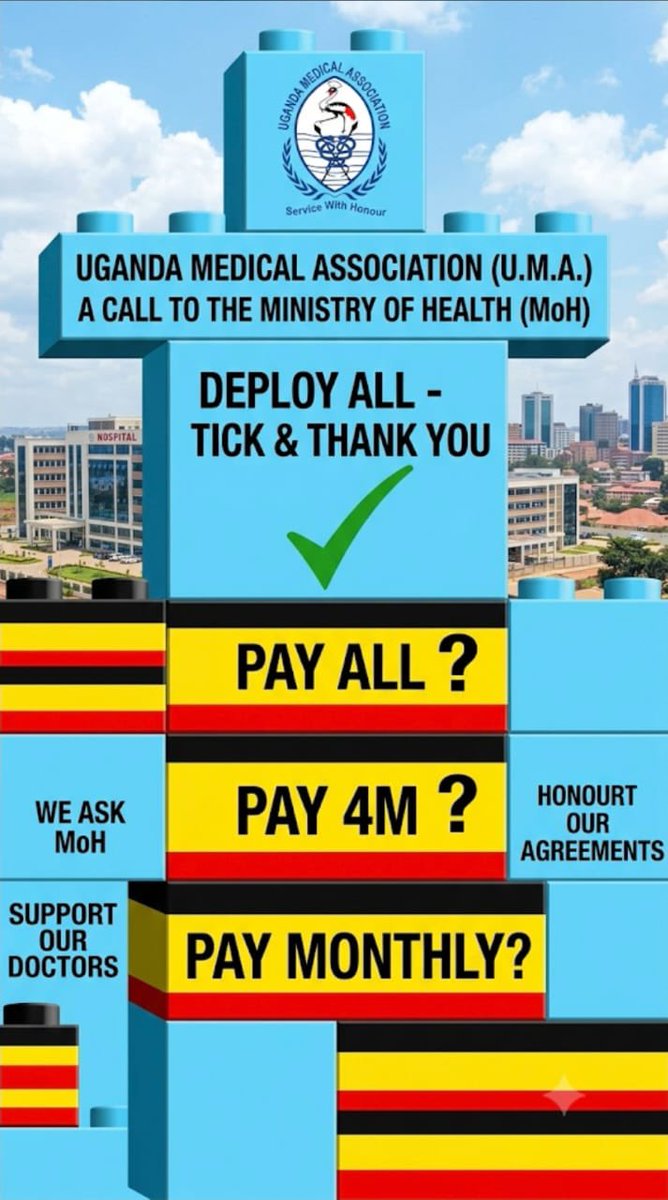 OchiengJos70609's tweet photo. π¨ JUST IN: Medical Interns Escalate Protest
With government silence persisting on internship allowances, newly deployed medical interns have taken a bold stand >>boycotting the national induction and refusing to report to their internship stations.
These are the young doctors expected to serve on the frontlines of Ugandaβs healthcare system, yet they begin their journey facing uncertainty and neglect.
No allowances. No response. No reporting.
The question now is: Who will care for the patients when the next generation of doctors is pushed to the wall?
What are we trying to show to the young generation, whats the future of healthcare tomorrow?
#PayAllMedicalInterns #SaveLives #MedicalInternsUG #HealthcareMatters #Uganda