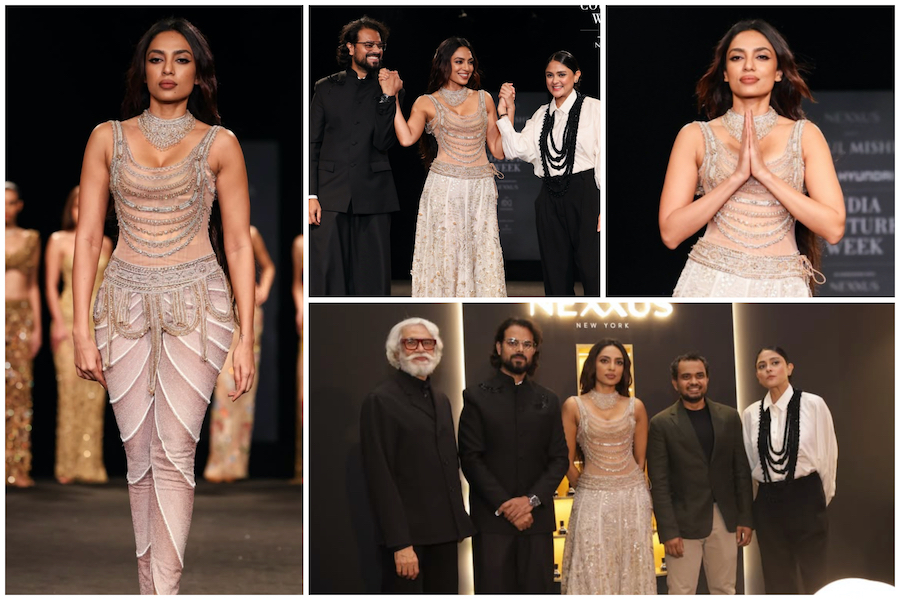 BollywoodH's tweet photo. #SobhitaDhulipala Stuns as #Showstopper for #RahulMishra's 'Devi' Collection at #IndiaCoutureWeek 2026 Finale
https://t.co/PQbgwbdwxY https://t.co/tcnl8EcXOt
