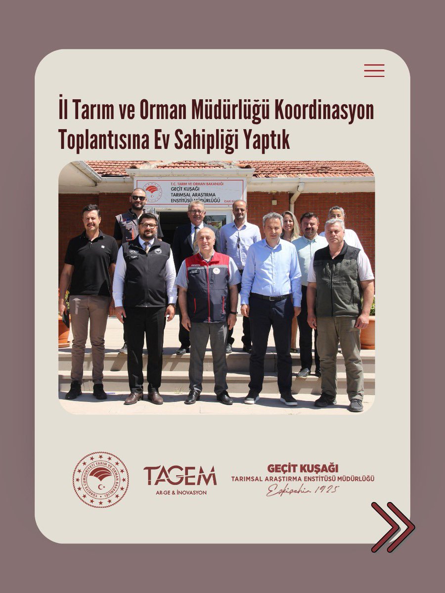 gktaem's tweet photo. Bakanlığımıza bağlı birimler arasındaki iş birliğinin güçlendirilmesi amacıyla, Eskişehir İl Tarım ve Orman Müdürümüz Sayın Yüksel ÇİL başkanlığında gerçekleştirilen İl Koordinasyon Toplantısına, Enstitüsü Müdürlüğü olarak ev sahipliği yaptık.

#GKTAEM #TAGEM #EskişehirTarım https://t.co/4Yfmkt5EUY