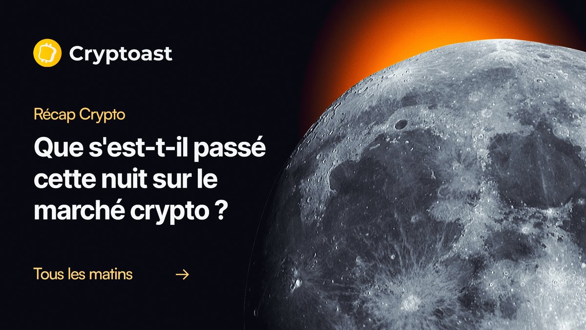 CryptoastMedia's tweet photo. Que s'est-il passé cette nuit sur le marché crypto ?

• Apple a publié un chiffre d’affaires de 109,4 milliards de dollars au 2e trimestre 2026, supérieur aux attentes, et reçu 600 millions de dollars de remboursements de droits de douane

• La Corée du Sud a vendu des dollars américains pour renforcer le won