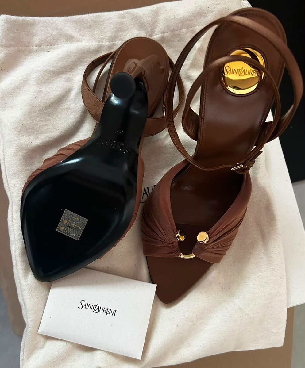 narasconsignmnt's tweet photo. Saint Laurent Lola Sandals (Brown) - was £1,152 selling price: £900 
Size: EU 39 
Brand New https://t.co/qBPb6sWvfo