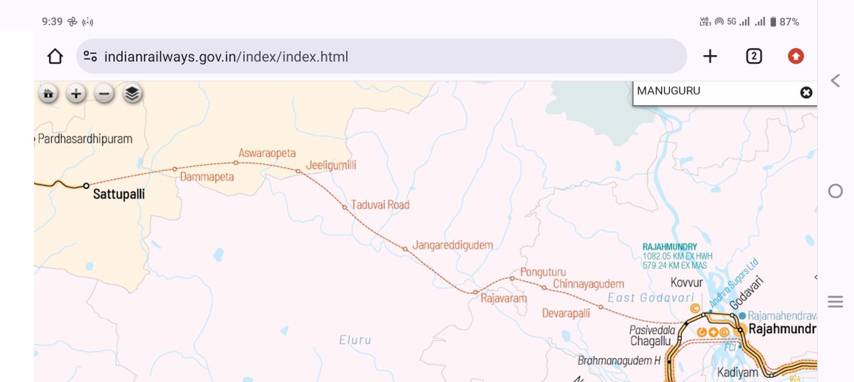 Telanganausers's tweet photo. 🚆 A GAME-CHANGER FOR TELANGANA & ANDHRA PRADESH RAILWAY CONNECTIVITY!

The long-cherished dream of connecting Eastern Telangana with Coastal Andhra Pradesh is officially at the SANCTIONED stage!
The proposed **Bhadrachalam Road / Sattupalli – Rajahmundry Railway Line** project will transform passenger transit and regional freight logistics across both states.

📍 **Key Stations Along the Route:**
 * Sattupalli ➔ Dammapeta ➔ Aswaraopeta
 * Jeelugumilli ➔ Taduvai Road ➔ Jangareddigudem
 * Rajavaram ➔ Ponguturu ➔ Chinnayagudem
 * Devarapalli ➔ Kovvur ➔ Rajahmundry
💡 **Why This Project Needs Immediate Execution:**

1️⃣ **Shortened Distance:** Directly bridges the gap between Kothagudem/Sattupalli coal-industrial hubs & Coastal AP/Visakhapatnam port corridor.
2️⃣ **Economic Growth:** Empowers rural & agricultural hubs in West Godavari & Khammam region.
3️⃣ **Passenger Relief:** Drastically cuts travel time for daily commuters, students, and businesses across TS & AP.
With the route map finalized and project approved, the next vital milestone is **Ground Execution**.
We humbly request Hon'ble MP Smt. @PurandeswariBJP garu and Hon'ble AP CM Shri @ncbn garu to strongly represent this project in Parliament and with the Centre to secure the required **Budget Allocation** in the upcoming railway budget cycle! 🙏
Cc:
@AshwiniVaishnaw (Union Minister of Railways)*
@VSOMANNA_BJP (MoS Railways)*
@RailMinIndia (Ministry of Railways)*
@SCRailwayIndia(South Central Railway)*
#Rajahmundry #Sattupalli #BhadrachalamRoad #AndhraPradesh #Telangana #IndianRailways