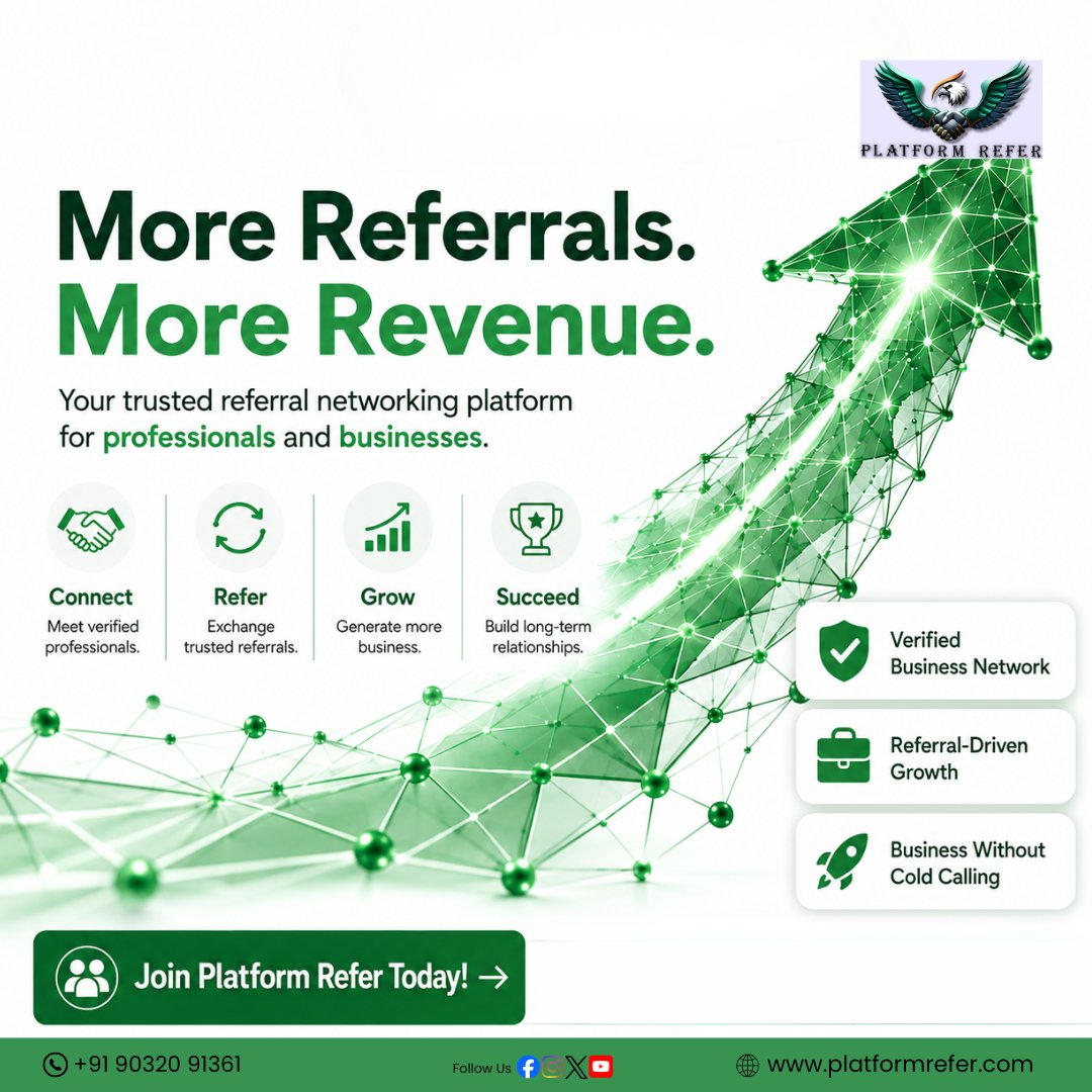 Platformrefer2's tweet photo. More Referrals. More Revenue.
Your next customer could be just one trusted referral away.
Join a community where every connection has the potential to become your next client.
👉 Join Platform Refer Today
#PlatformRefer #ReferralNetworking https://t.co/QLweuHaWbc