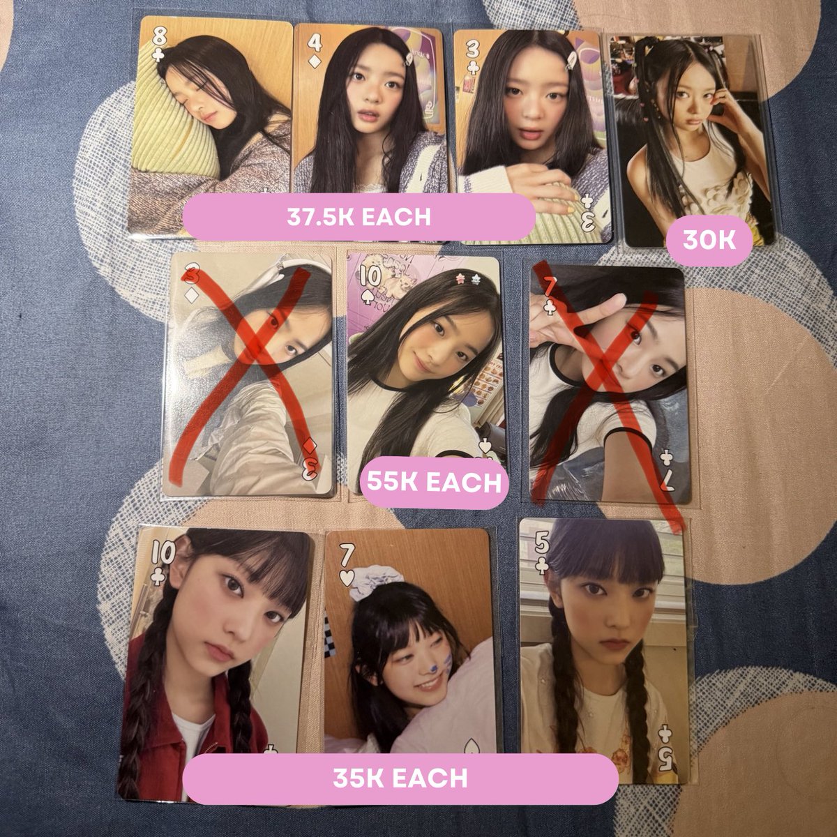pearrroopear's tweet photo. #s wts jajan aab ive (wonyoung rei liz), garam, njz (hanni haerin minji) price include all bisa negoo tipis, dom makassar

garam https://t.co/gvLt8jmlvl
nj https://t.co/6RMl7ULTyZ
ive 1 https://t.co/X92rUG1cYL
ive 2 https://t.co/eAm67bf2Lt https://t.co/3VRt21yOUI